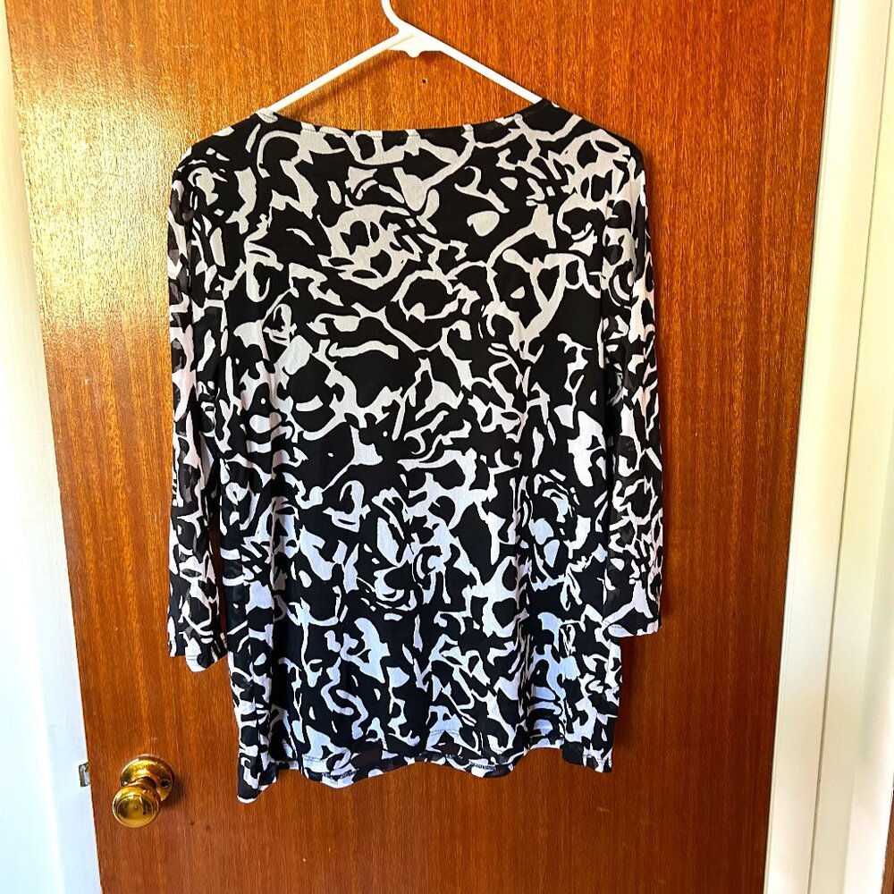 Alfani Animal Print Top, 3/4 sleeves